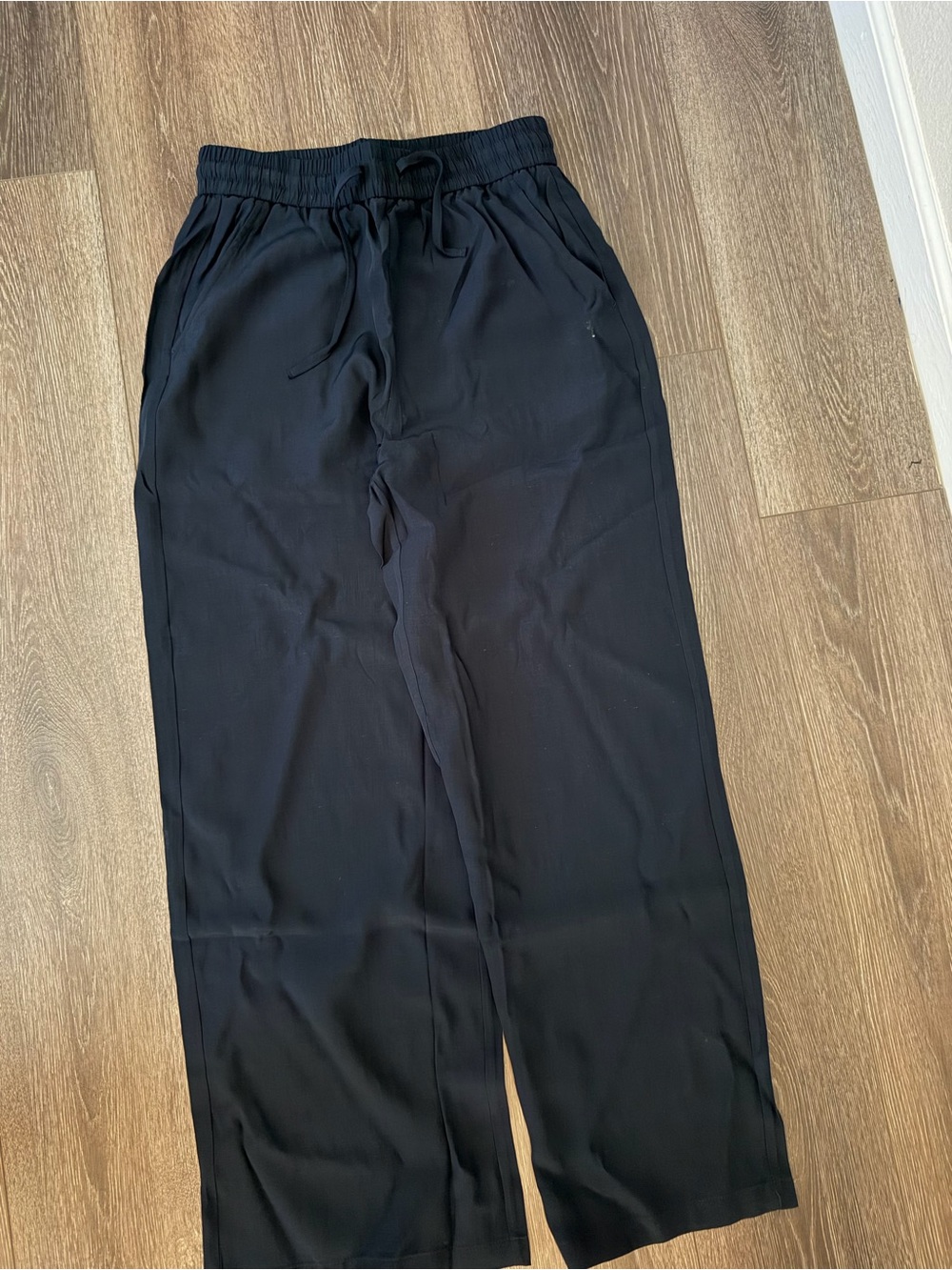 Halara High Waist Drawstring Casual Pants Navy medium long NWT